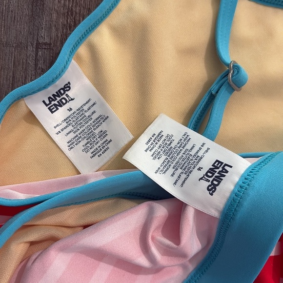 Lands' End striped athletic style bikini size 16 - Picture 6 of 7